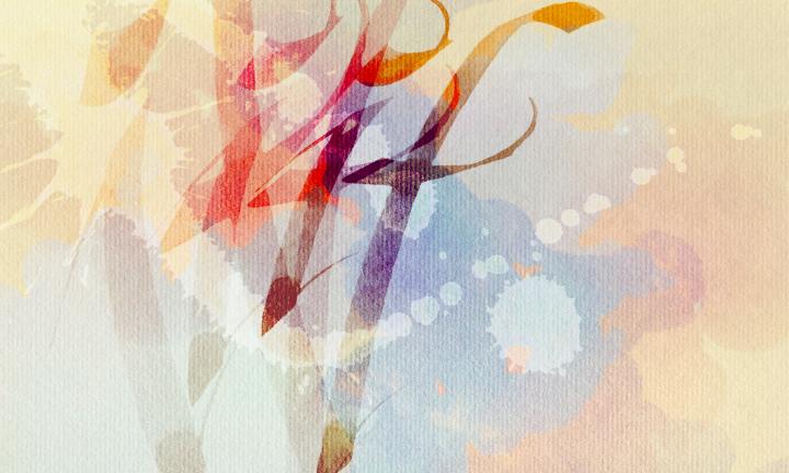 "if" in colorful watercolor calligraphy