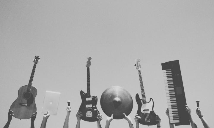 music instruments held up 