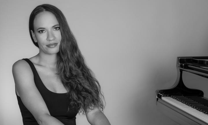 Pianist Chelsea Randall at the piano.