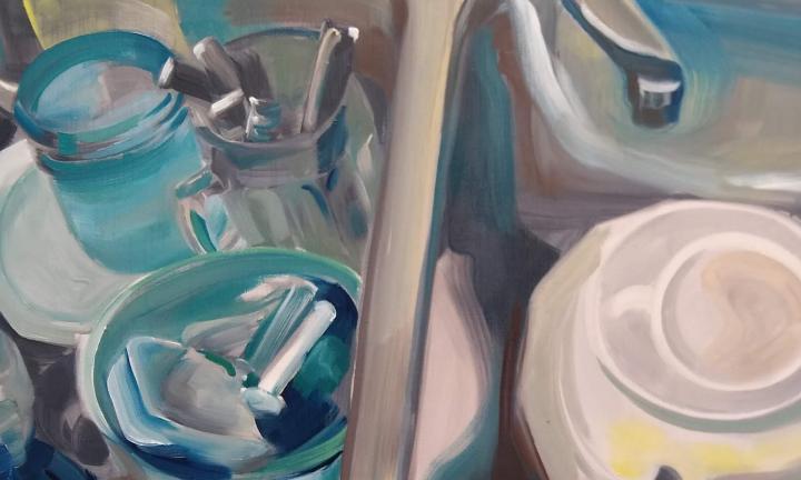 dishes in sink Noel Ash Things Pile Up paintings Madison Wisconsin