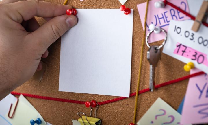 post its on a cork board Getting Started in Creative Nonfiction Workshop